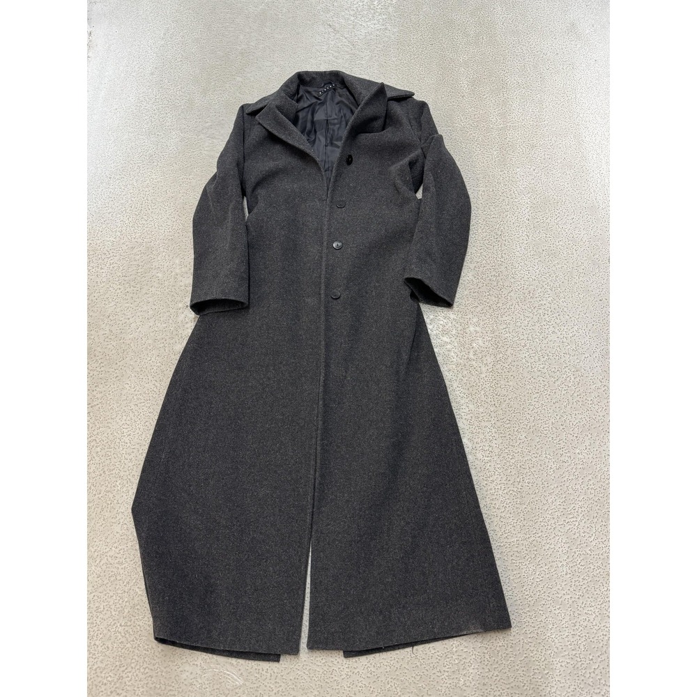 Sisley Charcoal Gray Long Wool Coat Sz small